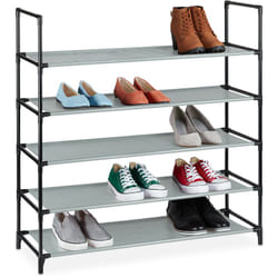 Scarpiera in tnt con Sistema ad Incastro, a 5 Livelli, per 20 Paia di Scarpe, hlp 90,5x87,5x30 cm, Grigio - Relaxdays