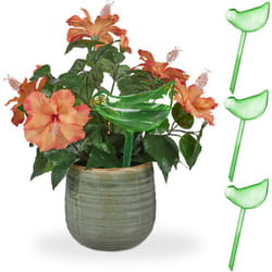 Set da 4 Sfere di Irrigazione a Goccia, Irrigatori Automatici a Forma di Volatile, 200 ml per Dispenser, Verde - Relaxdays