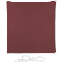Tenda da Sole per Esterni Quadrata, Idrorepellente, Anti uv, Terrazza e Giardino, l x p: 5 x 5 m, Bordeaux - Relaxdays