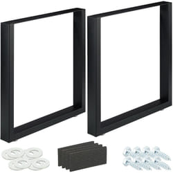 Relaxdays - Gambe da Tavolo Industrial, Set da 2, LxH: 70 x 72 cm, Piedi per Mobili, Struttura in Ferro, Tavolino, nero