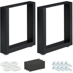 Relaxdays - Gambe da Tavolo Industrial, Set da 2, LxH: 40 x 43 cm, Piedi per Mobili, Struttura in Ferro, Tavolino, nero