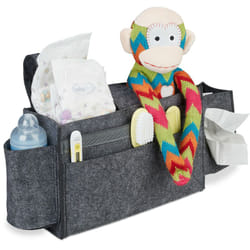 Relaxdays Tasca Portaoggetti da Letto, 8 Scomparti per Accessori Bambini & Anziani, Organizer da Appendere, Grigio Scuro