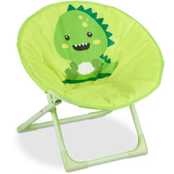 Relaxdays - Moon Chair, Sedia Pieghevole Ultraleggera per Bambini e Bambine, Interni e Esterni, Poltroncina, mostro verde