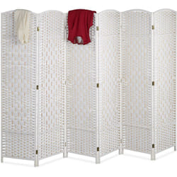 Relaxdays - Paravento a 6 Pannelli, HxL: 170 x 240 cm ca., Divisore Pieghevole, Separé per Ambienti Interni, Color Bianco