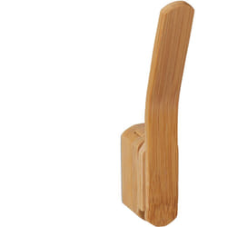 Relaxdays - Gancio Appendiabiti in Bambù, Appendino da Muro con Viti, Parete Ingresso, Singolo, hlp: 15x2,5x5 cm, Naturale
