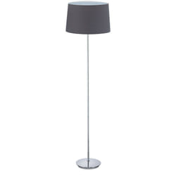 Relaxdays - Lampada da Terra con Paralume, Stelo Cromato, Attacco E27, ø 40 cm, Piantana da Pavimento, 148,5 cm, Grigio
