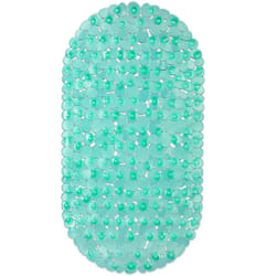 Tappetino per Vasca da Bagno, Effetto Pietre, LxP: 68x35,5 cm, Antiscivolo con Ventose, Lavabile, Verde - Relaxdays