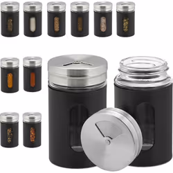Con i barattoli portaspezie metterete fine al caos in cucina! In pratico set da 12 per un look uniforme nell’armadio. Tieni s ...