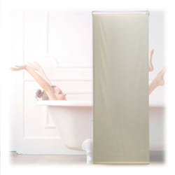 Relaxdays - Tenda per Doccia Moderna, 60x240, Vasca da Bagno, Idrorepellente, Montaggio a Soffitto, Rullo Finestra, Beige