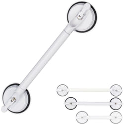 Relaxdays - Maniglia da Doccia con Ventose, l 57-69 cm, 70 kg di Capacità, Supporto per Vasca, Anziani e Bambini, Bianco