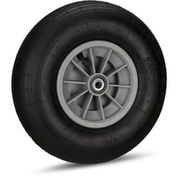 Ruota per Carriola 4.00-6, Cerchione in Plastica, ad Aria, 3 Adattatori, Pneumatico di Scorta, Nero Grigio - Relaxdays