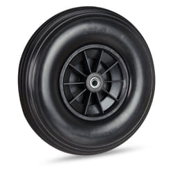 Ruota per Carriola 4.00-6, Gomma Piena e Cerchione in Plastica, 3 Adattatori, Max 100 kg, Pneumatici, Nero - Relaxdays