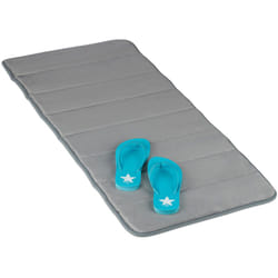 Tappeto da Bagno, Antiscivolo & Assorbente, 50 x 120 , Morbido, Tappetino Rettangolare, Doccia & Vasca, Grigio - Relaxdays