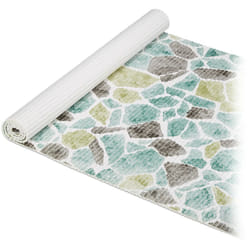 Relaxdays - Tappeto da Cucina, Runner Passatoia, pvc Antiscivolo, Tappetino da Tagliare, Bagno & Piscina,65x150,Blu/Bianco