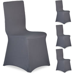 Fodera Coprisedia, Set da 4 Rivestimenti, Schienale, Copertura Universale, Arredamento, Decorazioni, Antracite - Relaxdays