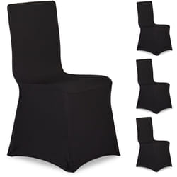 Fodera Coprisedia, Set da 4 Rivestimenti, Schienale, Copertura Universale, Arredamento, Decorazioni, Nero - Relaxdays