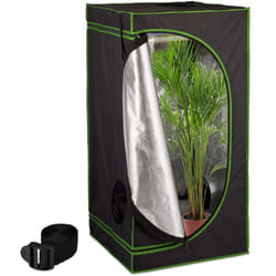 Relaxdays Tenda per Coltivazione Idroponica, Serra per Piante da Interno, Telo Riflettente HLP: 120x60x60 cm, Nero Verde