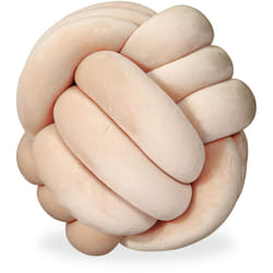 Relaxdays - Cuscino a Nodo, Cuscino Attorcigliato Divano, Decorato, Scandinavo, Guanciale a Gomitolo, Ø25 cm, marrone