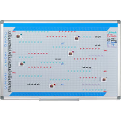 Relaxdays - Whiteboard Planner, Annuale, Lavagna Magnetica, Cancellabile, Bacheca, Portapennarelli, 60 x 90 cm, Bianca