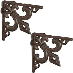 Relaxdays - Staffe per Mensole, Set da 2 Supporti dal Design Barocco, Reggimensola Angolari per Scaffali, Vintage, Marrone