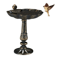 Relaxdays - Abbeveratoio, Vaschetta per Uccellini da Terra, Decorazione da Giardino, Accessori per Uccelli, Deco, Bronzo