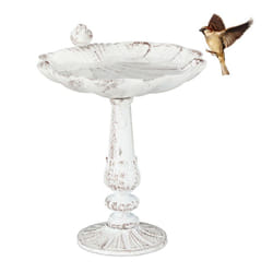 Relaxdays - Abbeveratoio, Vaschetta per Uccellini da Terra, Decorazione da Giardino, Accessori per Uccelli, Deco, Bianco