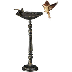 Relaxdays - Abbeveratoio, Vaschetta per Uccellini da Terra, Decorazione da Giardino, Accessori per Uccelli, 40 cm, Bronzo