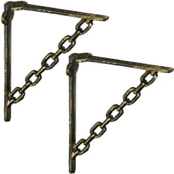 Relaxdays - Staffe per Mensole, Set Doppio, Stile Antico, Stile a Catena Originale, Reggimensola, Supporto, Color Bronzo