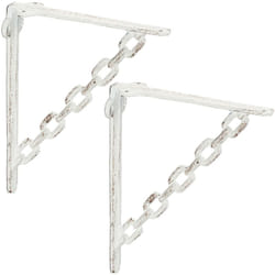 Relaxdays - Staffe per Mensole, Set Doppio, Stile Antico, Stile a Catena Originale, Reggimensola, Supporto, Color Bianco