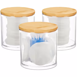 Con il set da 3 contenitori in acrilico avrete più ordine in bagno o sul tavolo da trucco: dotato di 2 dispenser per dischett ...