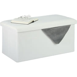 Relaxdays - Panca con Contenitore, Effetto Lino, Imbottita, Corridoio, Camera da Letto, hlp 38x76,5x38,5 cm, Bianco