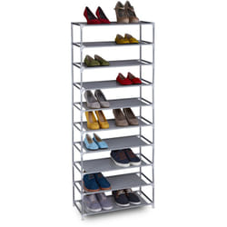 Scarpiera di Stoffa con Sistema ad Incastro, a 10 Livelli, per 30 Paia di Scarpe, 150 x 62 x 28cm, Vari Colori - Relaxdays