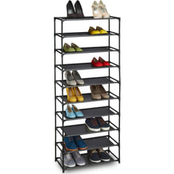 Scarpiera di Stoffa con Sistema ad Incastro, a 10 Livelli, per 30 Paia di Scarpe, 150 x 62 x 28cm, Vari Colori - Relaxdays