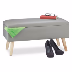 La riuscita combinazione del rivestimento in similpelle e del legno di eucalipto con venature naturali delle gambe rendono qu ...