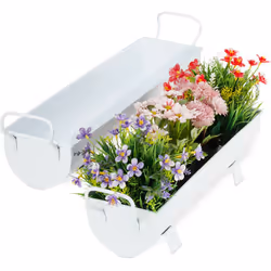 Questi vasi semicircolari dall’effetto zincato sono ideali per trapiantare i vostri fiori e faranno una bellissima figura sul ...