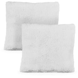 Relaxdays - Set da 2 Cuscini Decorativi Pelosi, 35x40cm, Imbottitura e Federe Peluche, Divano e Letto, Soffici, Grigio