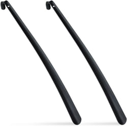Relaxdays - Calzascarpe in Metallo, Set da 2, Resistenti, Calzanti Lunghi 58 cm, Ausilio per Indossare le Scarpe, Nero