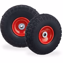 Hai bisogno di cambiare le ruote della carriola? Approfitta allora di questo set da 2 ruote per carrello 4.1/3.5-4 antipanne ...