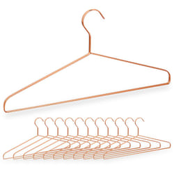 Relaxdays - Grucce Appendiabiti, in Set da 12, per Camicie, Giacche & Pantaloni, Salvaspazio, Metallo, l: 42 cm, Rame