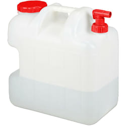 Tanica con Rubinetto, Coperchio a Vite del Contenitore, per Acqua Potabile, 25 l, senza bpa, rosso/bianco - Relaxdays