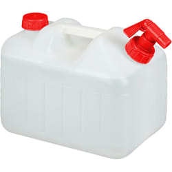 Tanica con Rubinetto, Coperchio a Vite del Contenitore, per Acqua Potabile, 10 l, senza bpa, rosso/bianco - Relaxdays