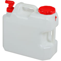 Tanica con Rubinetto, Coperchio a Vite del Contenitore, per Acqua Potabile, 18 l, senza bpa, rosso/bianco - Relaxdays