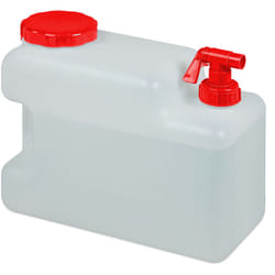 Tanica con Rubinetto, Coperchio a Vite del Contenitore, per Acqua Potabile, 12 l, senza bpa, rosso/bianco - Relaxdays