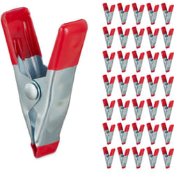 Relaxdays Maxi Set da 36 Morsetti a Molla, 20mm, Pinze per DIY, Fai da Te, Falegnami, Metallo, Mollette Piccole, Rosso