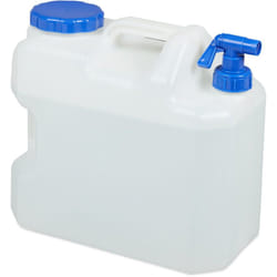 Tanica con Rubinetto, Coperchio a Vite del Contenitore, per Acqua Potabile, Volume 18 l, senza bpa, bianco - Relaxdays