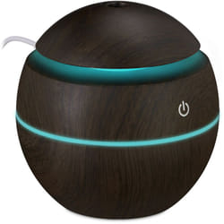 Relaxdays - Diffusore di Oli Essenziali, per Essenze e Aromi, Umidificatore 150 ml, Luci led Colorate, usb, Marrone Scuro