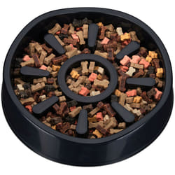 Relaxdays - Ciotola Anti-Ingozzamento per Cani, Mangiatoia per una Lenta Assunzione del Cibo, Antiscivolo, 900 ml, Nero