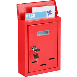Relaxdays - Cassetta della Posta con Targhetta, Metallo, 2 Chiavi, Casella Postale, Buca Lettere 26,5x19x6,5 cm, Rosso
