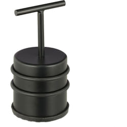 Relaxdays - Fermaporta con Manico, Blocca Porta & Finestra, Rotondo & Alto, da Interno, Acciaio & Gomme, d: ∅7 cm, Nero