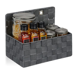 Cestino Portaoggetti, da Appendere, Organizer per Bagno, Corridoio, Camera da Letto, hlp: 20x25x15 cm, Grigio - Relaxdays